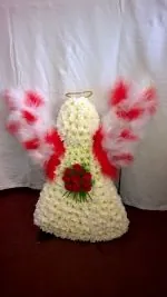 Standing Angel displayed with stand 