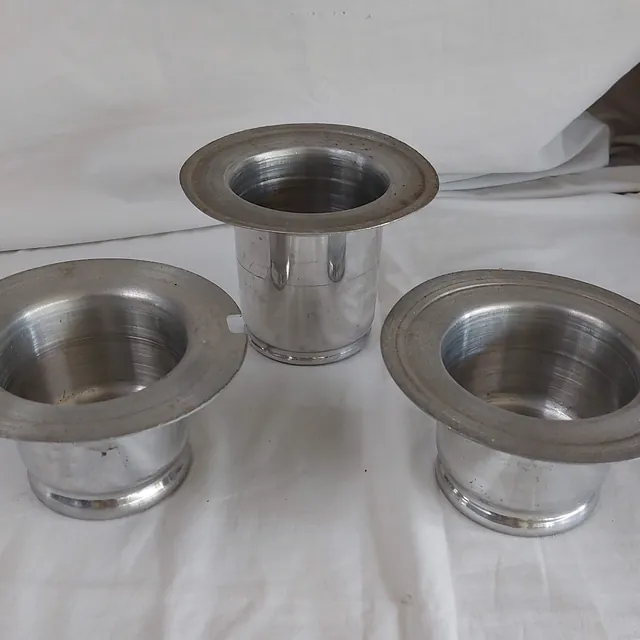 Grave / Crem plot silver flower pots 