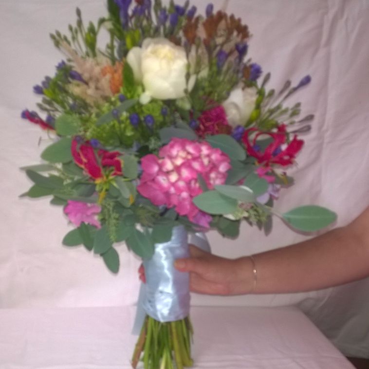 Hand tied wedding bouquet 