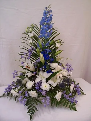 Blue & white fresh flower arrangement