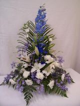 Blue & white fresh flower arrangement