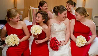 Wedding bouquets Silk Flowers Red & White Roses