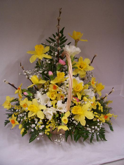 Easter Yellow Flower Basket 