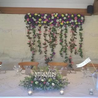Wedding flowers back drop 