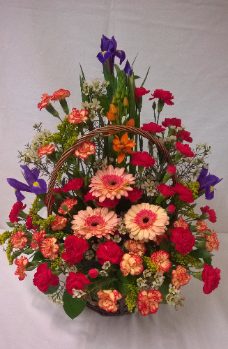 Front Facing fresh flowerbasket