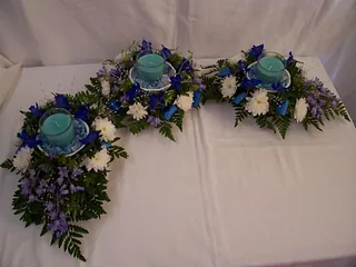 Table centre pieces with candles 