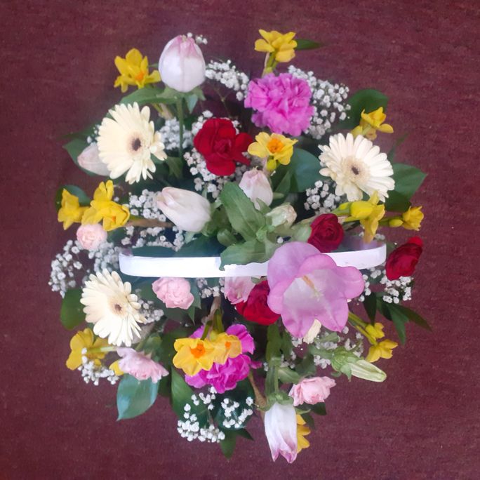 Spring Fresh Flower Basket 