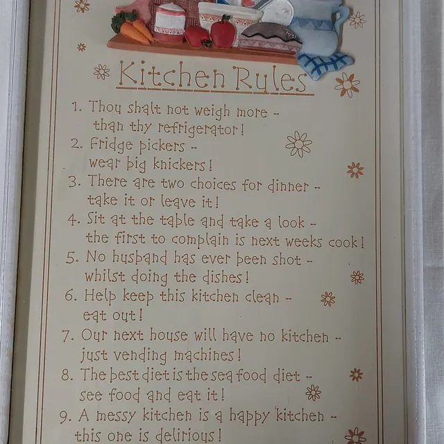 Kitchen Rules Wall Notice £19.99