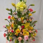 Easter Spring Flower Basket Arrangement