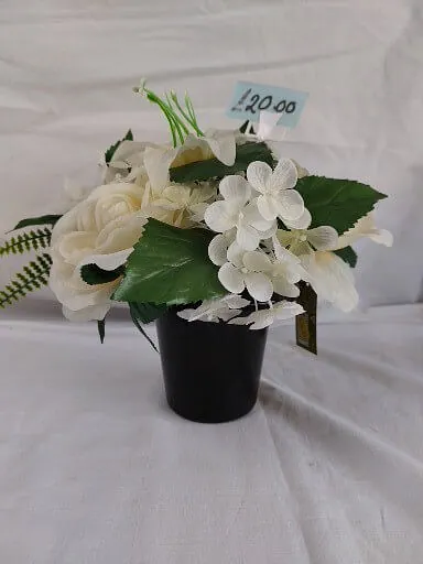 Grave / crem plot silk flower arrangement