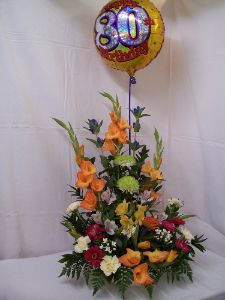 Front Facing Arrangement with Balloon 