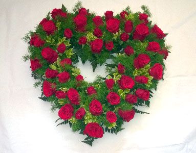 Funeral flowers open heart