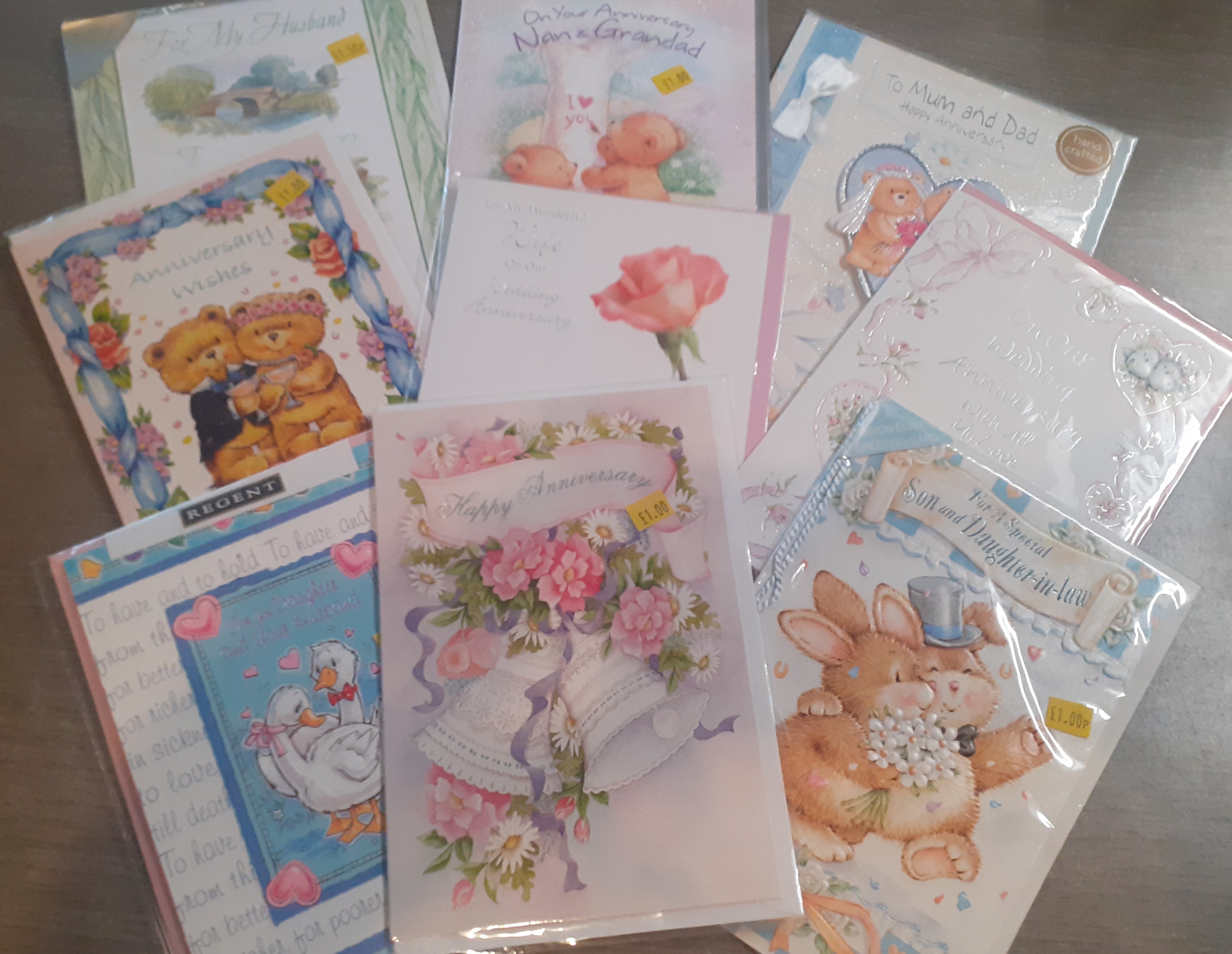 Anniversary Cards from £1.00