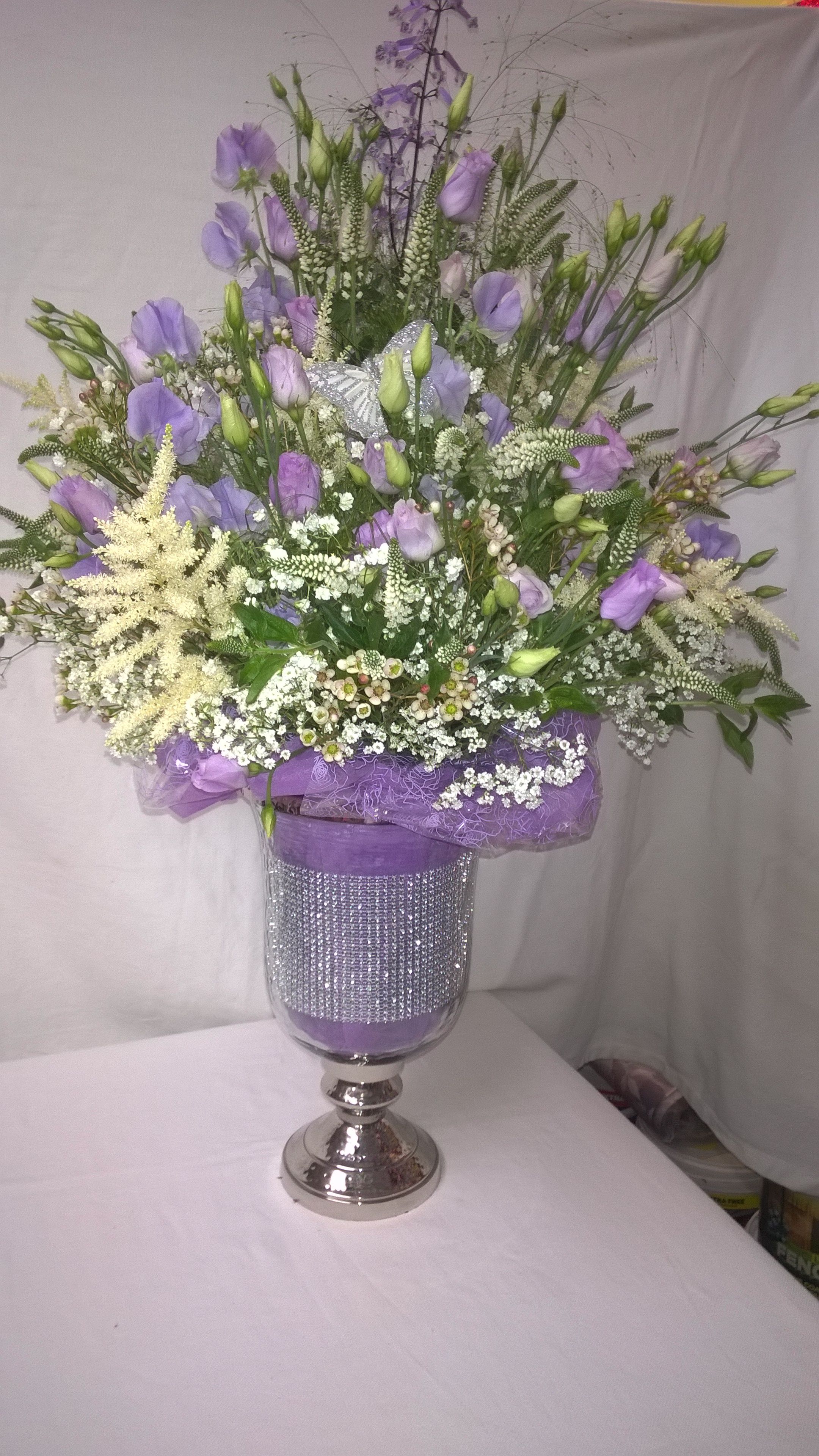 Bling Fresh Flower Table Arrangement 