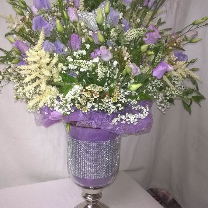 Bling Fresh Flower Table Arrangement 