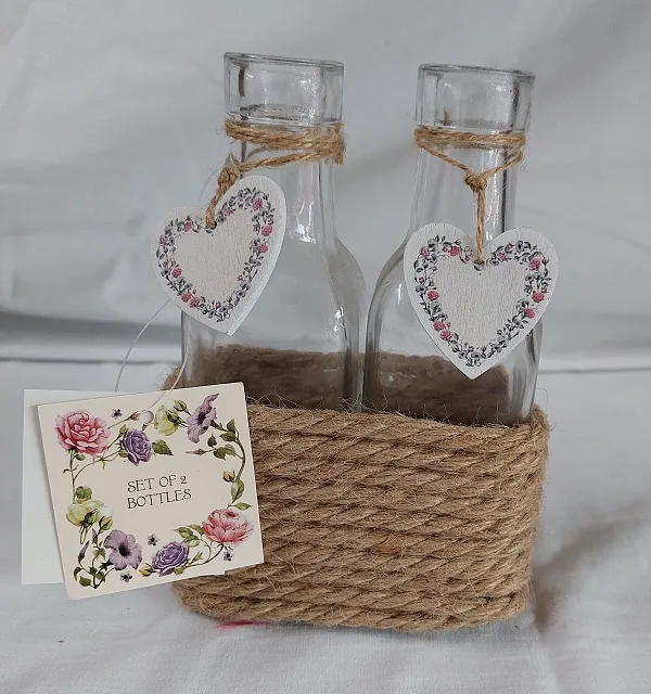 Rustic Double Glass Vases £7.99