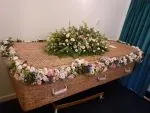 Natural / Wild Flowers Coffin Spray with Garland