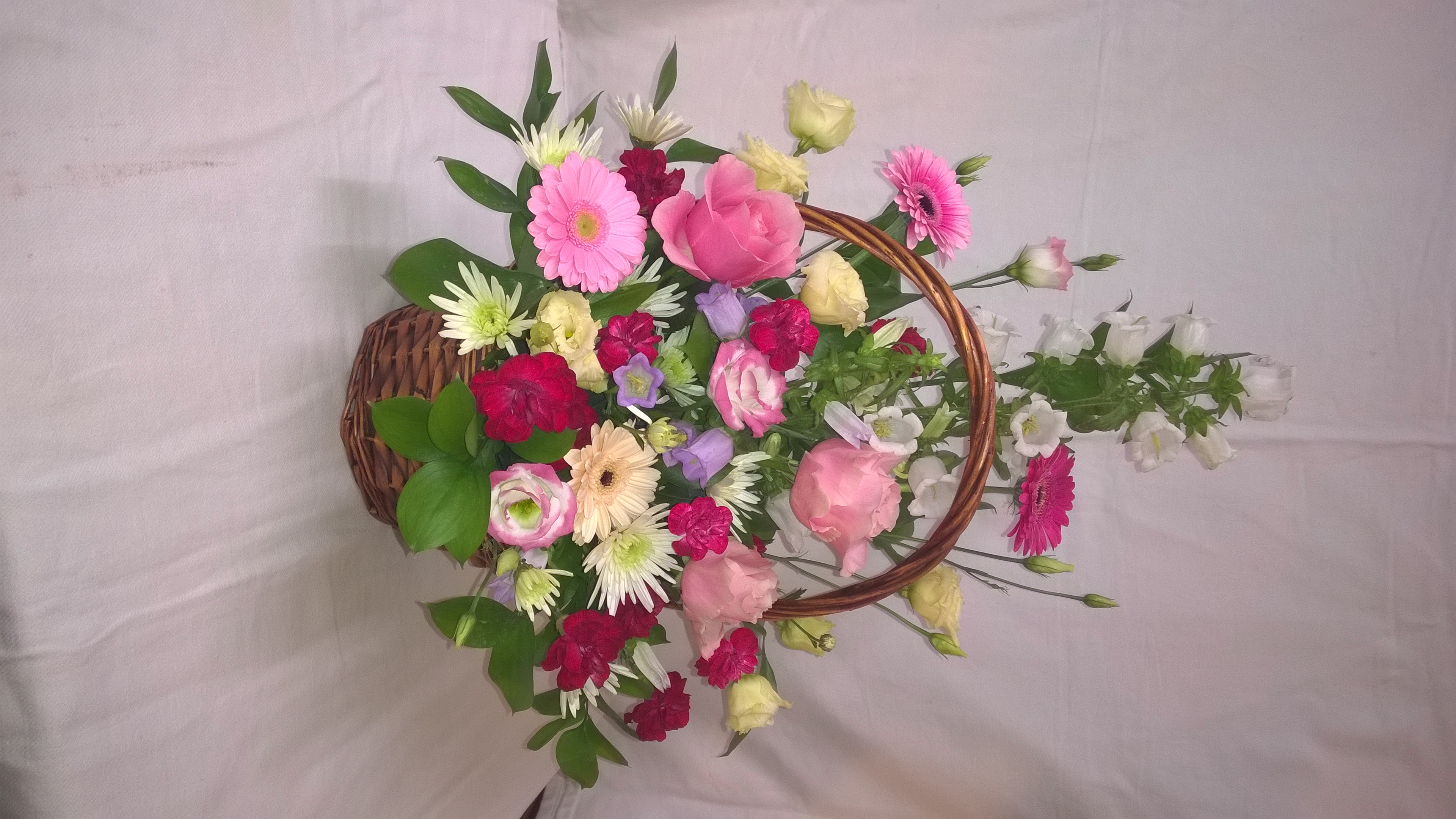 Fresh Flower Front Facing Basket Arrangement 